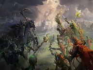 Эпичная битва между Фракциями Некрополис и Роща в Heroes of Might and Magic: Olden Era. Wallpaper.