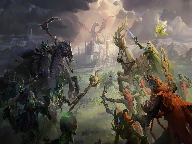 Эпичная битва между Фракциями Некрополис и Роща в Heroes of Might and Magic: Olden Era. Wallpaper.